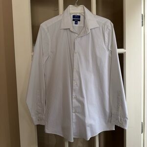 Apt. 9 Premier Flex Slim Fit Polka Dot Dress Shirt Size Medium